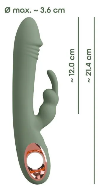 You2Toys Slim Rabbit Olive - Wibrator królik, Zielony, 21.4 cm