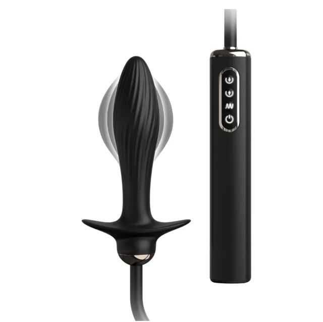 Анальная пробка Pipedream Auto-Throb Inflatable Vibrating Plug, 13 см (черный)