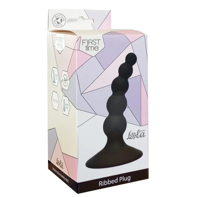 Анальна пробка Lola Games Ribbed Plug, 10.5 см (чорний)