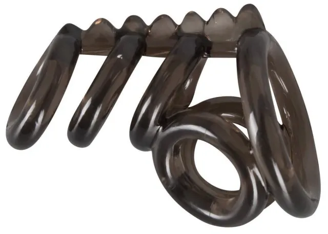 Насадка на пеніс Bad Kitty Naughty Toys Cock And Ball Ring, 6,5 см (чорний)