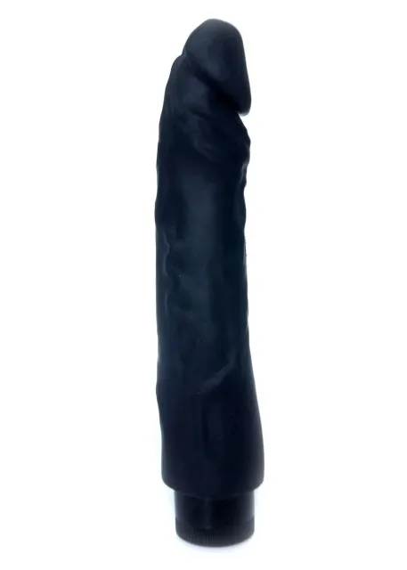 Boss Series Real Skin - Realistyczny wibrator, Czarny, 22.5 cm