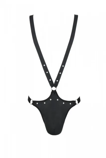 Эротическое мужское боди Passion Free Your Senses Harry 028, S/M (черный)