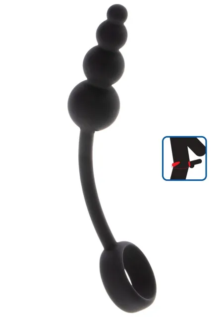 Анальная пробка с эрекционным кольцом ToyJoy Anal Plug & Penis Ring, 22 см (черный)