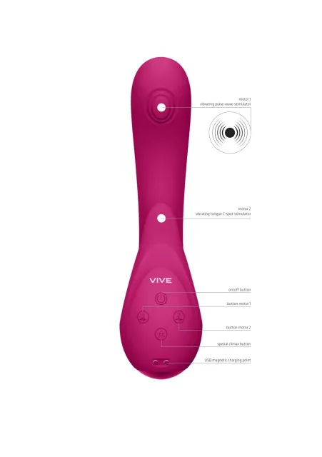 Вибратор Vive Miki, 22 см (розовый)
