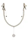 Зажимы для сосков с кулоном Fetish Fantasy Crystal Nipple Clamps (серебристый)