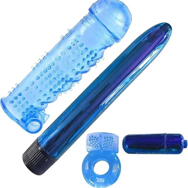 Набор секс-игрушек Classix Ultimate Pleasure Couple’s Kit, 4 шт (синий)