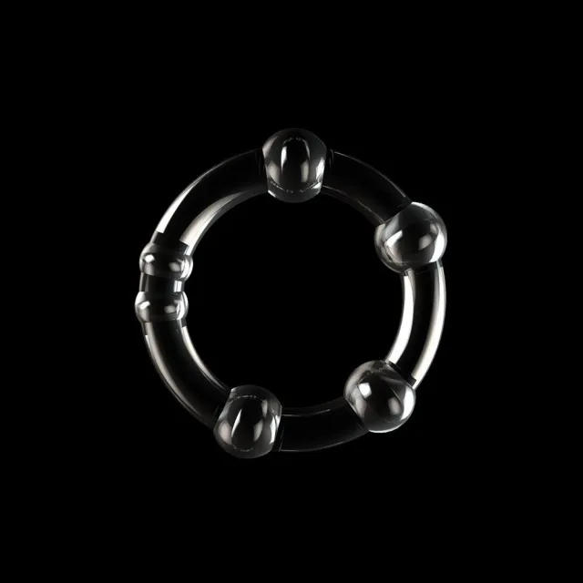 Набір ерекційних кілець LoveToy Triple Beaded Ring Set, 3 шт (прозорий)