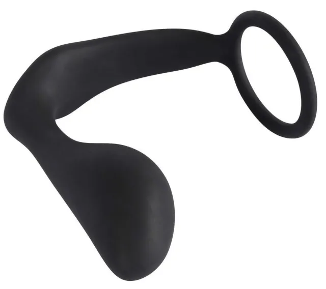 Ерекційне кільце з анальною пробкою Orion Black Velvets, 10 см (чорний)