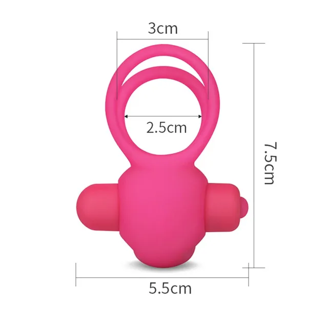 Lovetoy Power Clit Duo - Pierścień erekcyjny, Różowy, 7.5 cm
