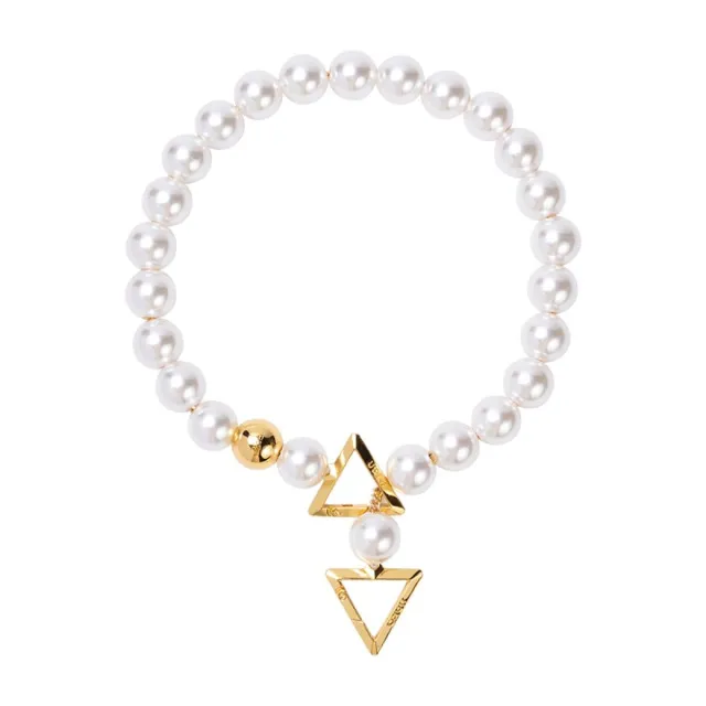 UPKO Moist Eyes Pearl Necklace / Collar - Naszyjnik-obroża, Biały, 52 cm