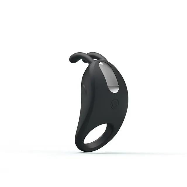 Pretty Love Rabbit Vibrator - Pierścień erekcyjny, Czarny, 7, 5 cm