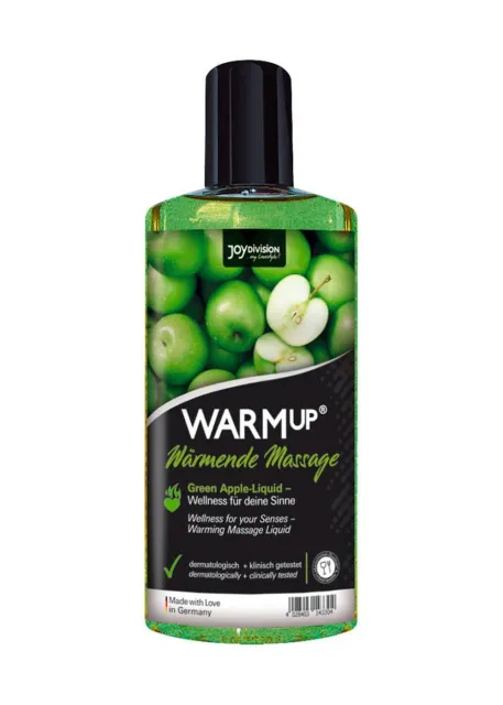 JoyDivision WARMup Green Apple - Olejek do masażu, Przezroczysty, Jabłko, 150 ml
