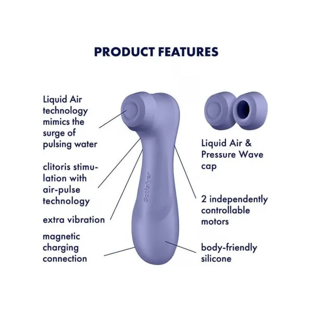 Вакуумний стимулятор клітора з вібрацією Satisfyer Pro 2 Generation 3 with Liquid Air (фіолетовий)
