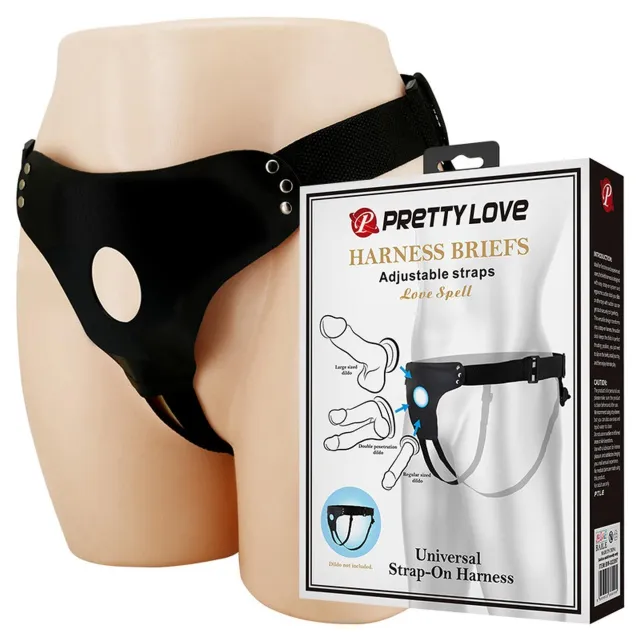 Трусики для страпону Pretty Love Harness Briefs Straps Love Spell (чорний)