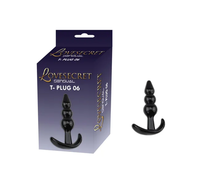 Power Escorts Sensual T-Plug 06 - Korek analny, Czarny, 9.3 cm