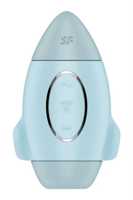 Mission Control - Bezdotykowy stymulator łechtaczki z wibracjami, Niebieski, 10 cm