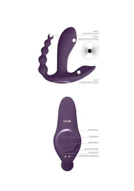 Стимулятор простаты ShotsToys Kata, 12 см (фиолетовый)