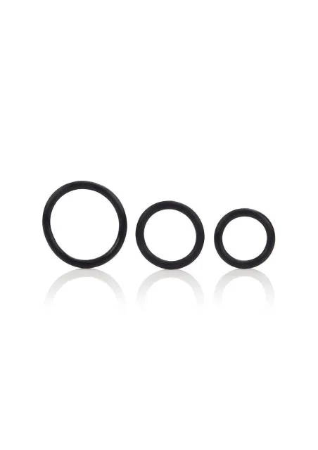 Набор эрекционных колец Calexotics Rubber Ring, 3 шт (черный)