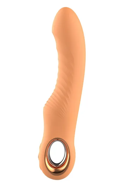 Вібратор Glam Flexible Ribbed Vibe, 22 см (жовтогарячий)