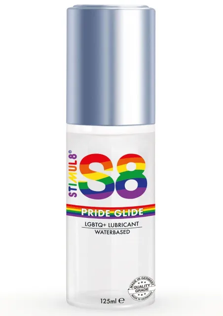 Stimul8 S8 Pride Glide - Lubrykant na bazie wody, Bezzapachowy, 125 ml