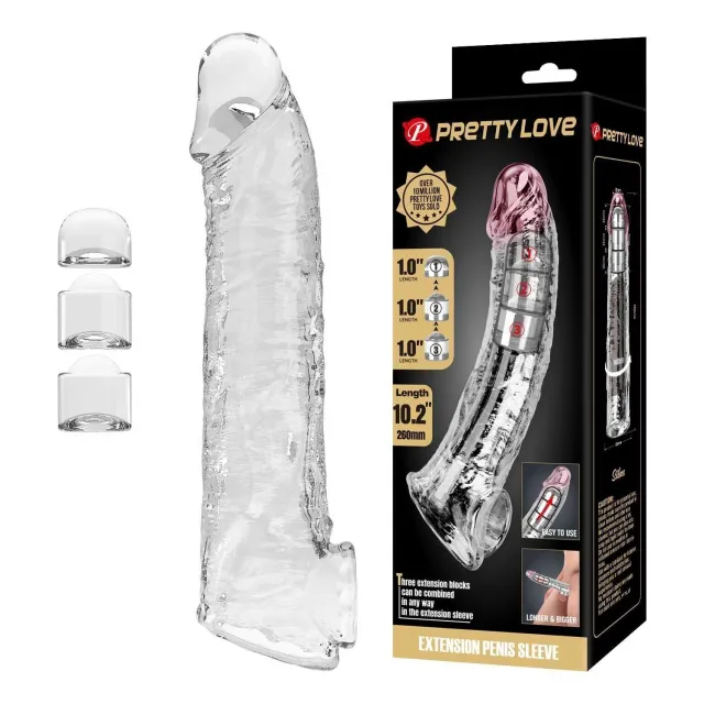 Насадка на пенис Pretty Love Extension Penis Sleeve, 26 см (прозрачный)