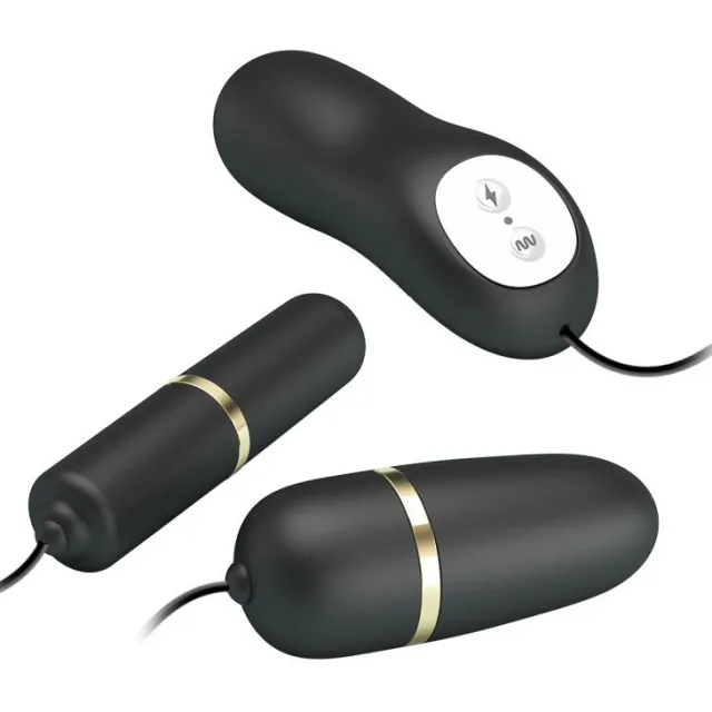 Набор игрушек Pretty Love Double Vibro Bullet, 2 шт (черный)