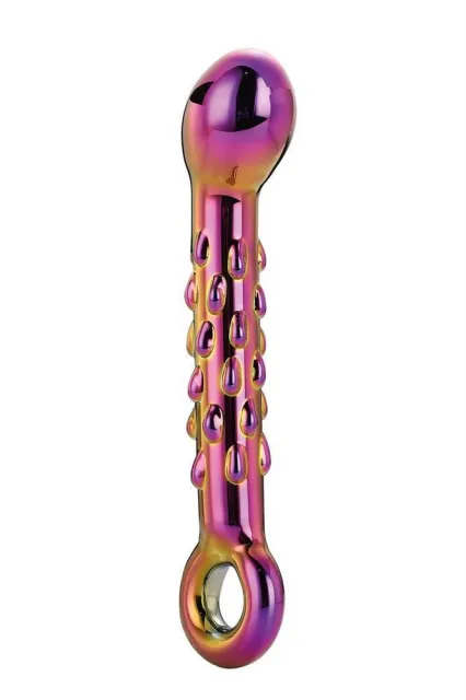 Фаллоимитатор Glamour Glass Ribbed G-Spot, 18 см (мульти)
