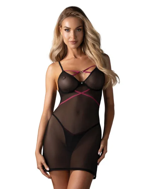 Комплект белья Obsessive Novenes, XS/S (черный)