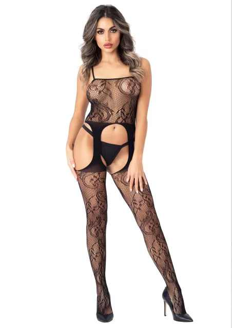 Бодистокинг Daring Intimates Floral Suspender (черный)