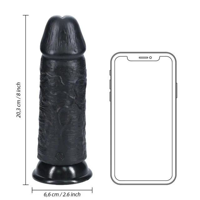 Фаллоимитатор RealRock Extra Thick 8", 20.3 см (черный)