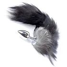 B - Series HeavyFun Fox Tail Black XXL - Korek analny, Czarny, 9 cm