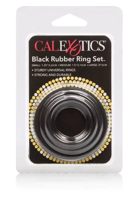 Набор эрекционных колец Calexotics Rubber Ring, 3 шт (черный)
