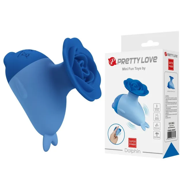 Вібратор для клітора Pretty Love Dolphin, 6.4 см (блакитний)