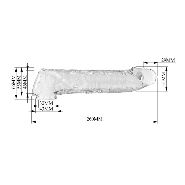 Насадка на пенис Pretty Love Extension Penis Sleeve, 26 см (прозрачный)