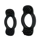 Ерекційне кільце Baile Double Cock Ring, набір з 2 шт (чорний)