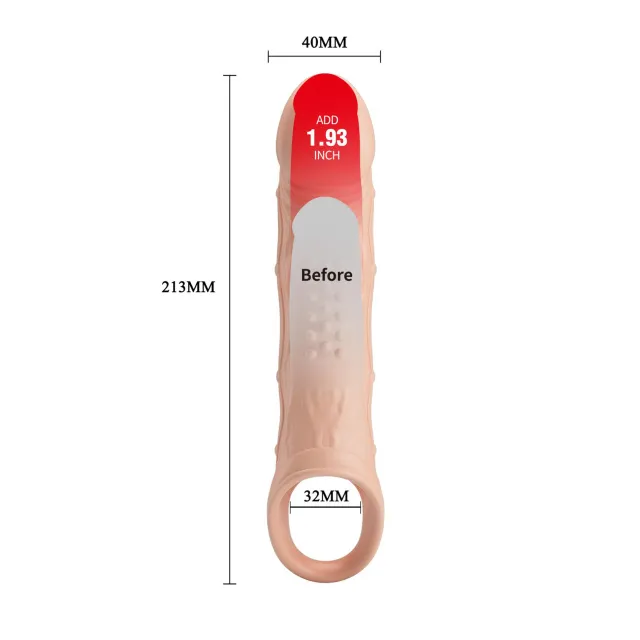 Насадка на пенис Pretty Love Penis Sleeve Brad, 21.3 см (телесный)