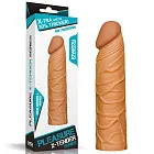 Насадка на пеніс LoveToy Pleasure X-Tender, 17 см (коричневий)