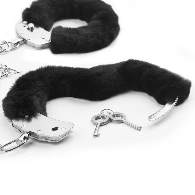 Наручники Lovetoy Fetish Pleasure Fluffy Leg Cuffs (черный)