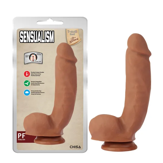 Фаллоимитатор T-skin Real Sensualism, 21,1 см (телесный)