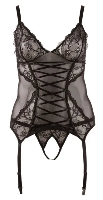 Корсет с подвязками для чулок Cottelli Collection Lingerie, XXXL (черный)