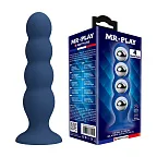 Mr. Play 4 Metal Balls - Korek analny, Niebieski, 16.5 cm