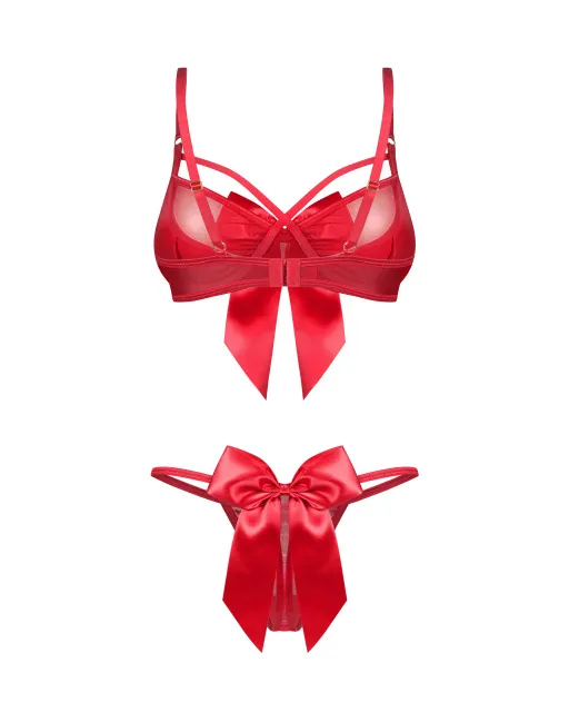 Комплект білизни з 2 предметів Obsessive Gifty Red, S/M (червоний)