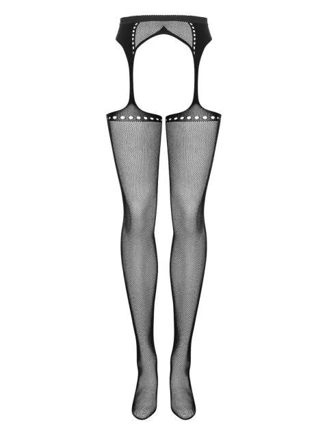 Чулки с поясом Obsessive S314, S/M/L (черный)
