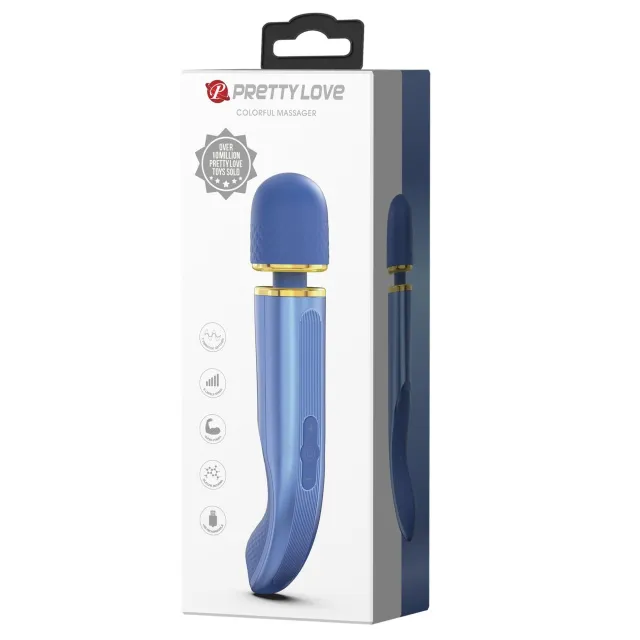 Pretty Love Colorful Massager - Wibromasażer, Niebieski, 24 cm