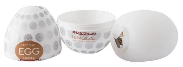 Tenga Egg Stronger Crater - Masturbator jajko, Biały, 7 cm