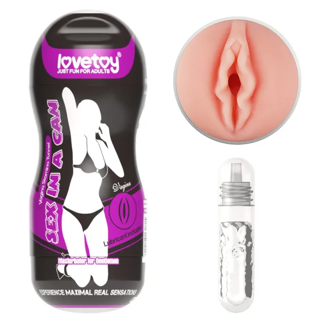 Lovetoy Sex In A Can Vagina Stamina Tunnel - Masturbator, W kolorze cielistym, 16 cm