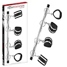 Fetish Tentation Submission Bar with 4 Cuffs - Rozpórka do krępowania rąk i nóg, Czarny, 54 cm