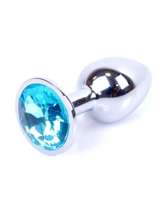 Анальная пробка MyLove Toys Jewellery Silver Plug, 7 см (голубой)
