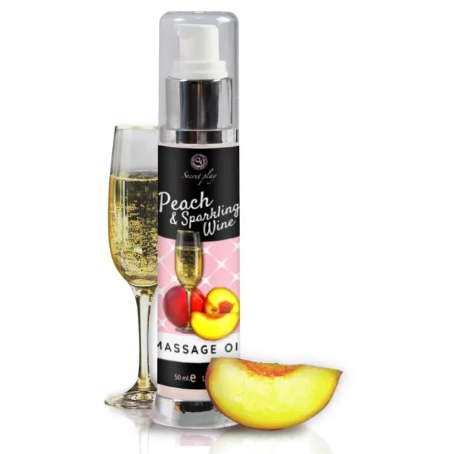 Secret Play Peach & Sparkling Wine - Olejek do masażu, Brzoskwinia, 50 ml