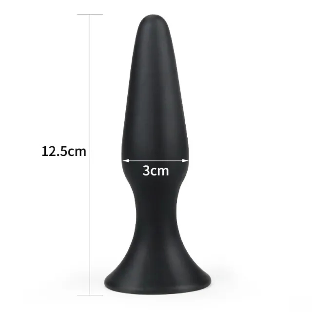 Анальна пробка LoveToy Lure Me Large, 12.5 см (чорний)